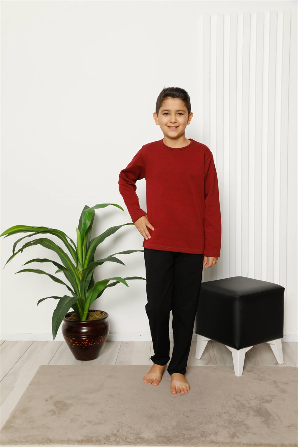 Akbeniz Çocuk Pamuk Uzun Kollu Pijama Takımı 4612