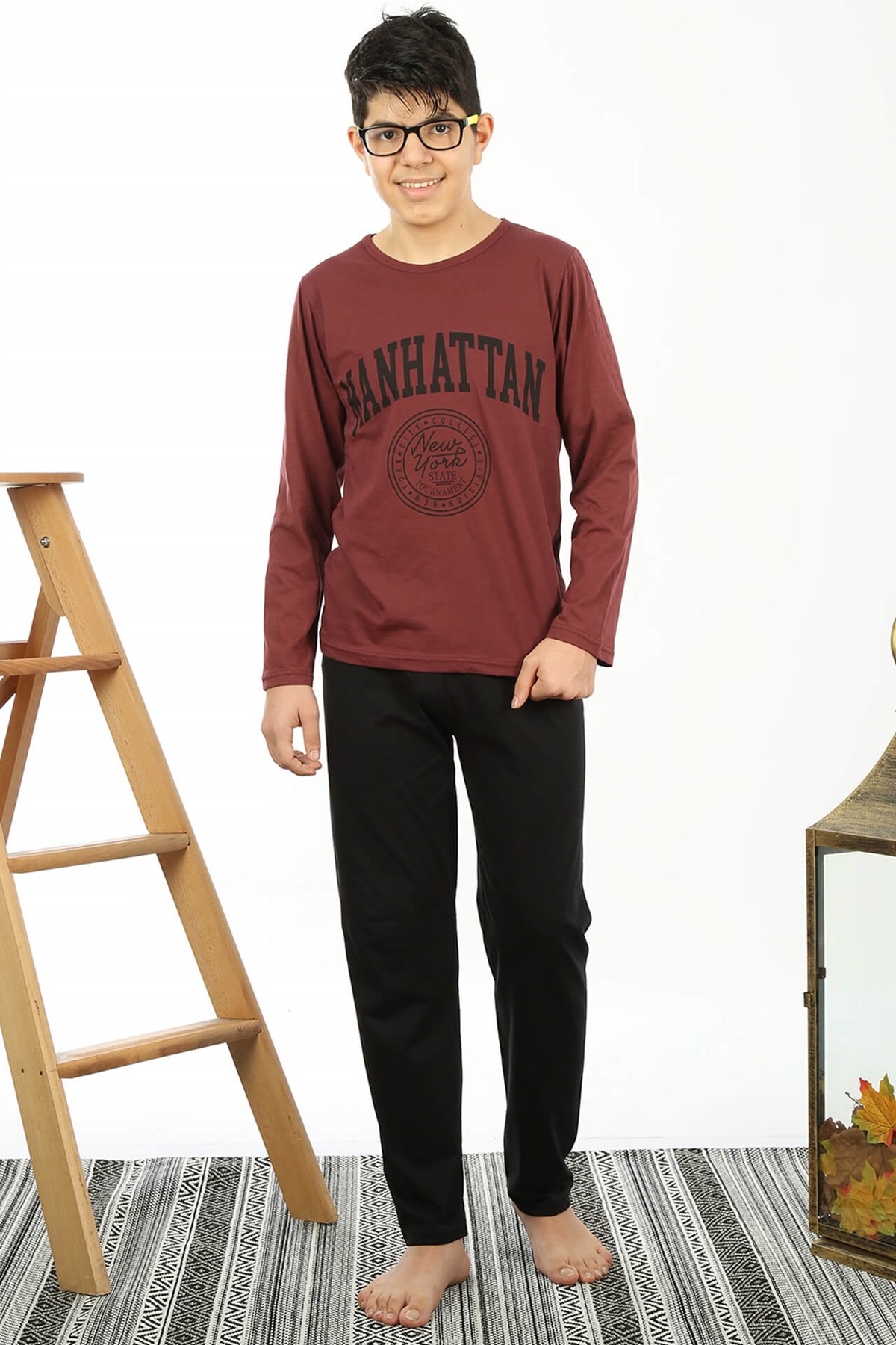 Akbeniz Çocuk Pamuk Uzun Kollu Pijama Takımı 4554