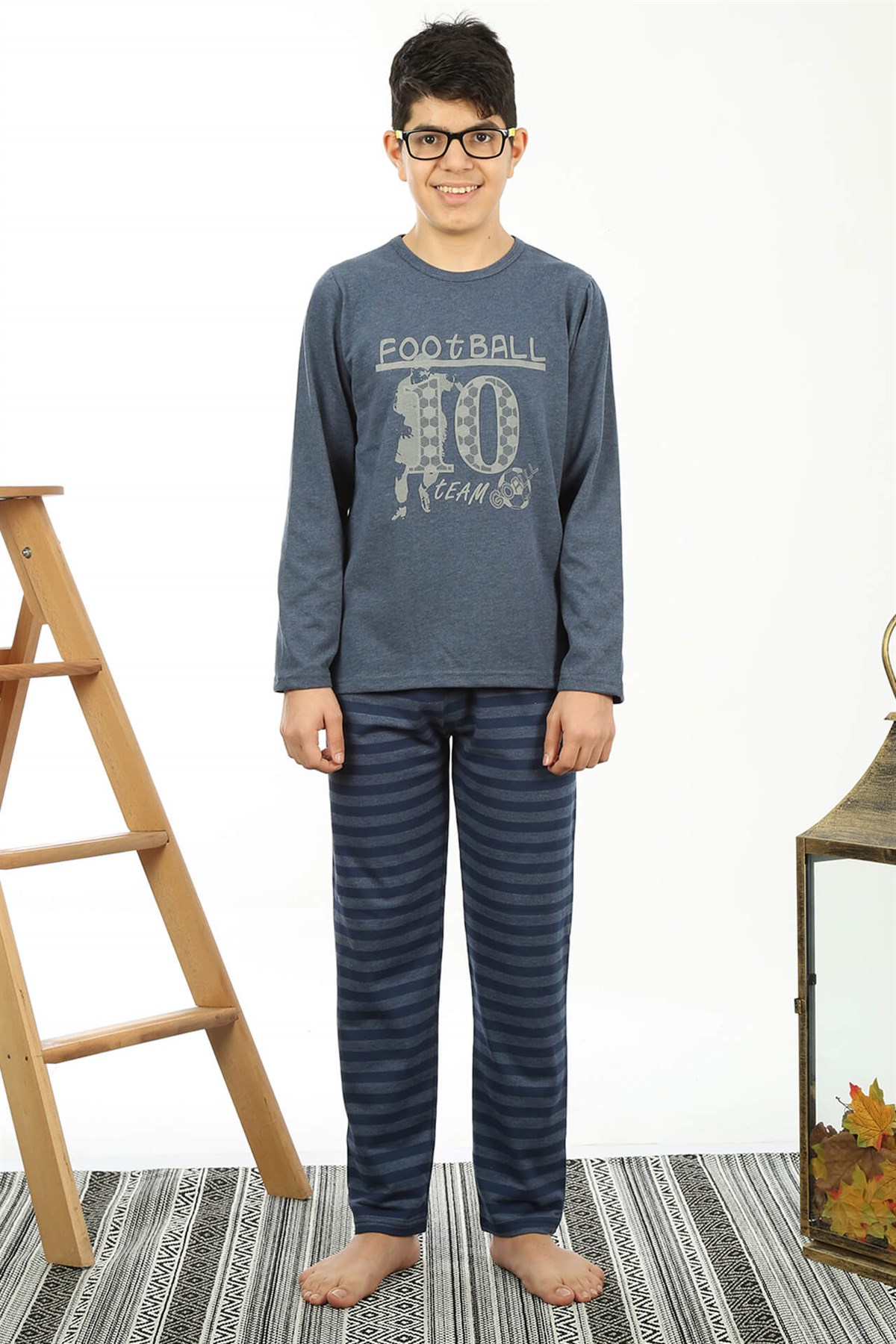 Akbeniz Çocuk Pamuk Uzun Kollu Pijama Takımı 4558