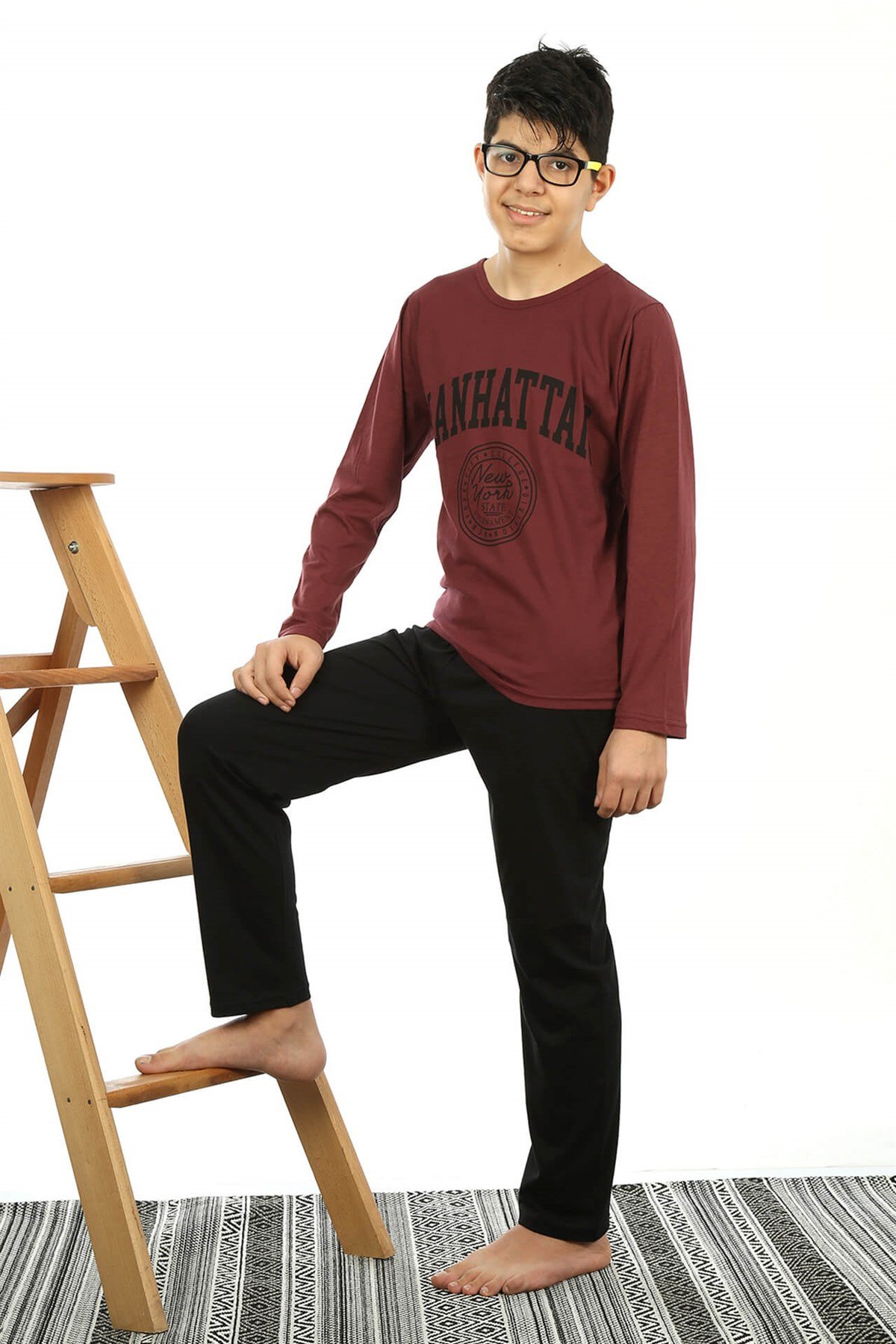 Akbeniz Çocuk Pamuk Uzun Kollu Pijama Takımı 4554
