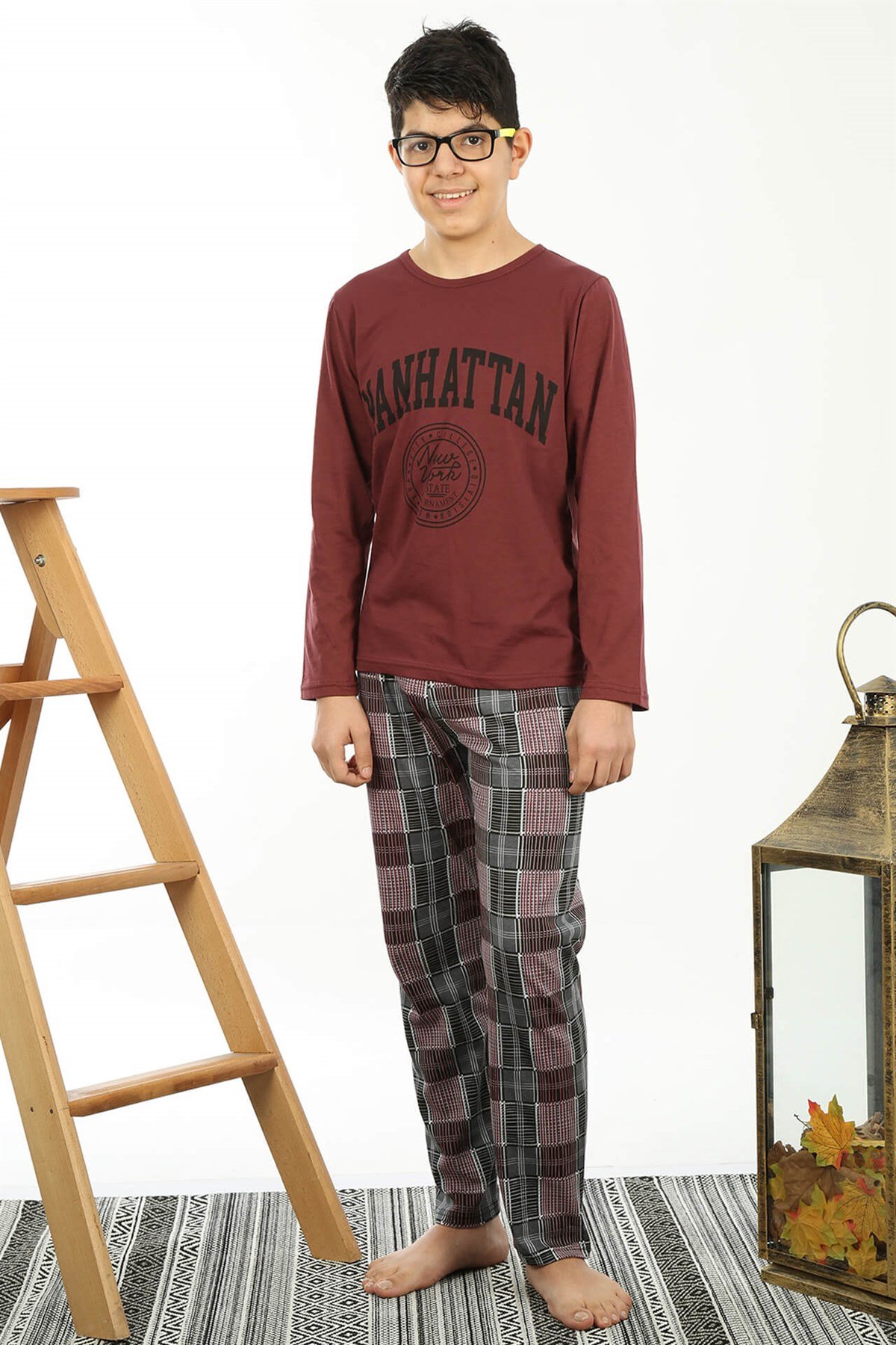 Akbeniz Çocuk Pamuk Uzun Kollu Pijama Takımı 4555