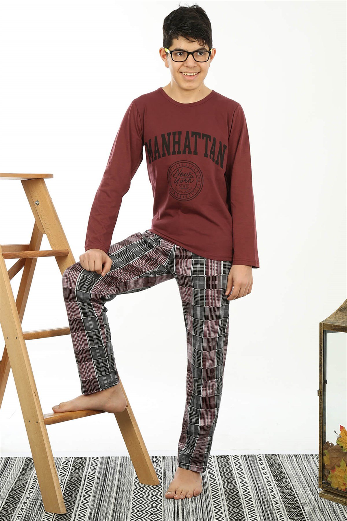 Akbeniz Çocuk Pamuk Uzun Kollu Pijama Takımı 4555