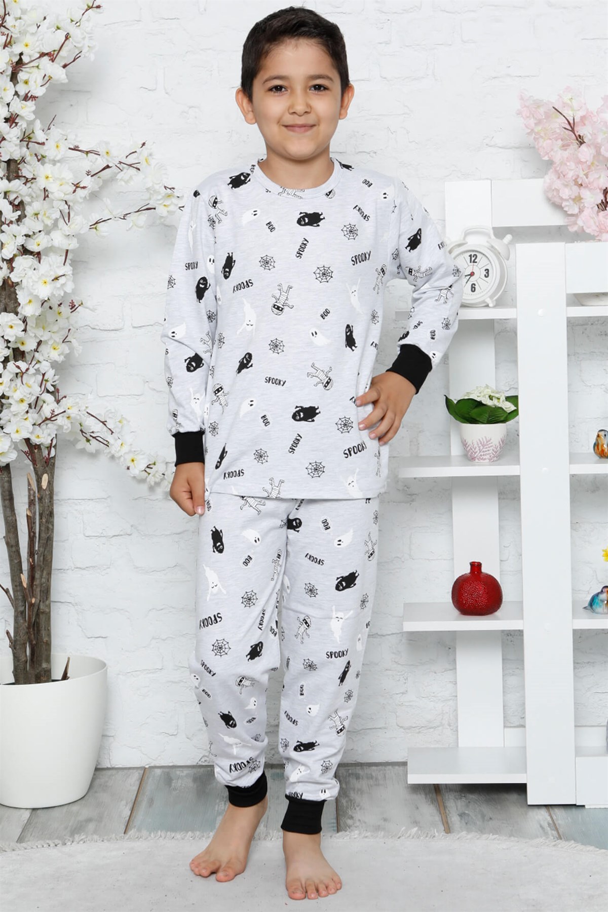 Akbeniz Çocuk Pamuk Uzun Kollu Pijama Takımı 4541