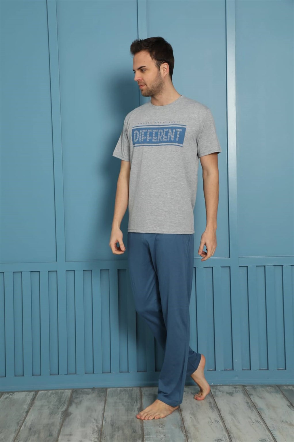 Akbeniz Erkek %100 Pamuk Cepli Pijama Takımı 20512