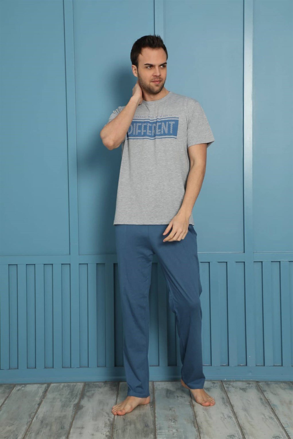 Akbeniz Erkek %100 Pamuk Cepli Pijama Takımı 20512