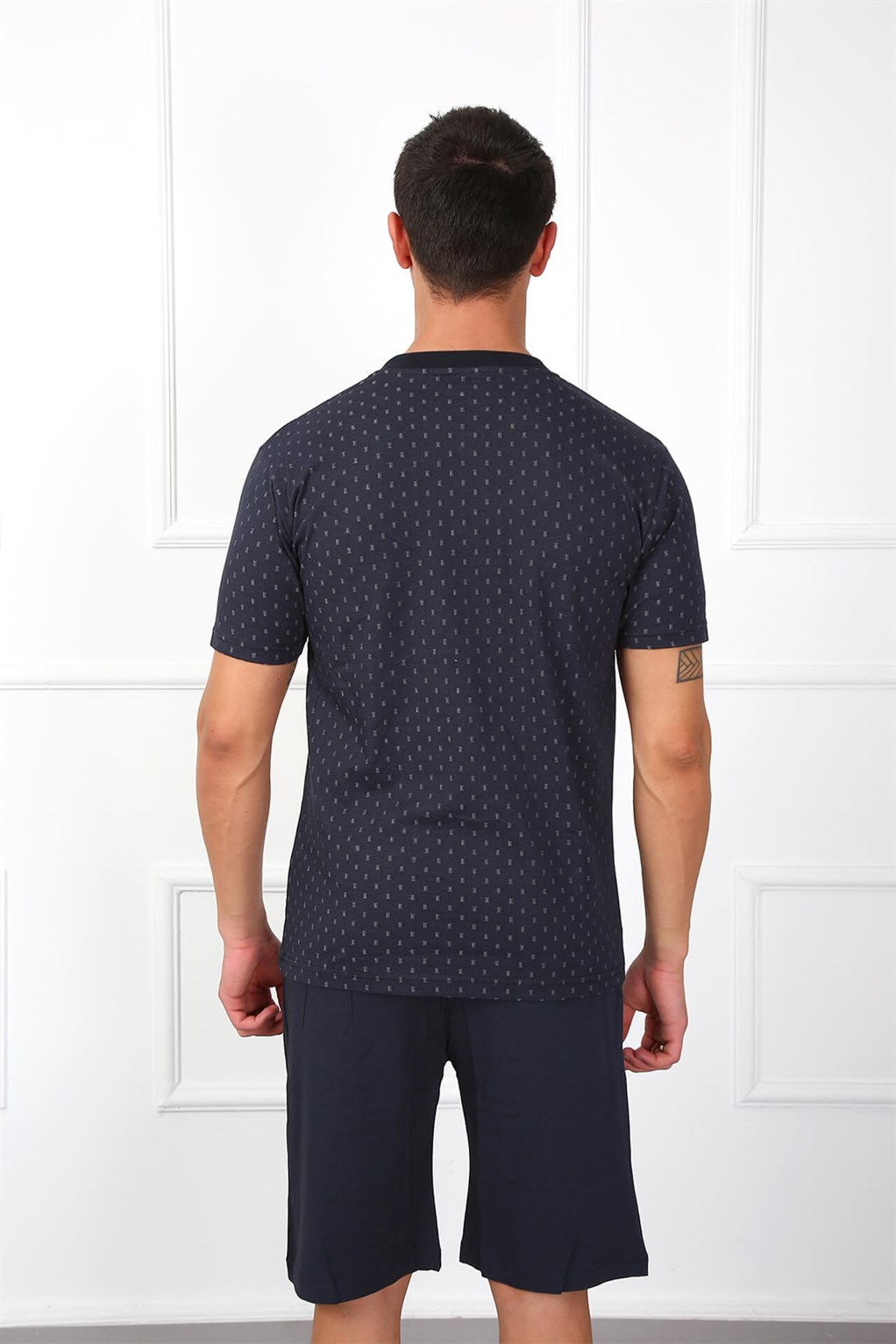 Akbeniz Erkek %100 Pamuk Cepli Şortlu Pijama Takım 6792