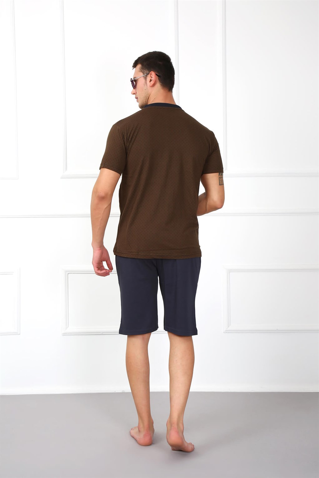 Akbeniz Erkek %100 Pamuk Cepli Şortlu Pijama Takım 6789