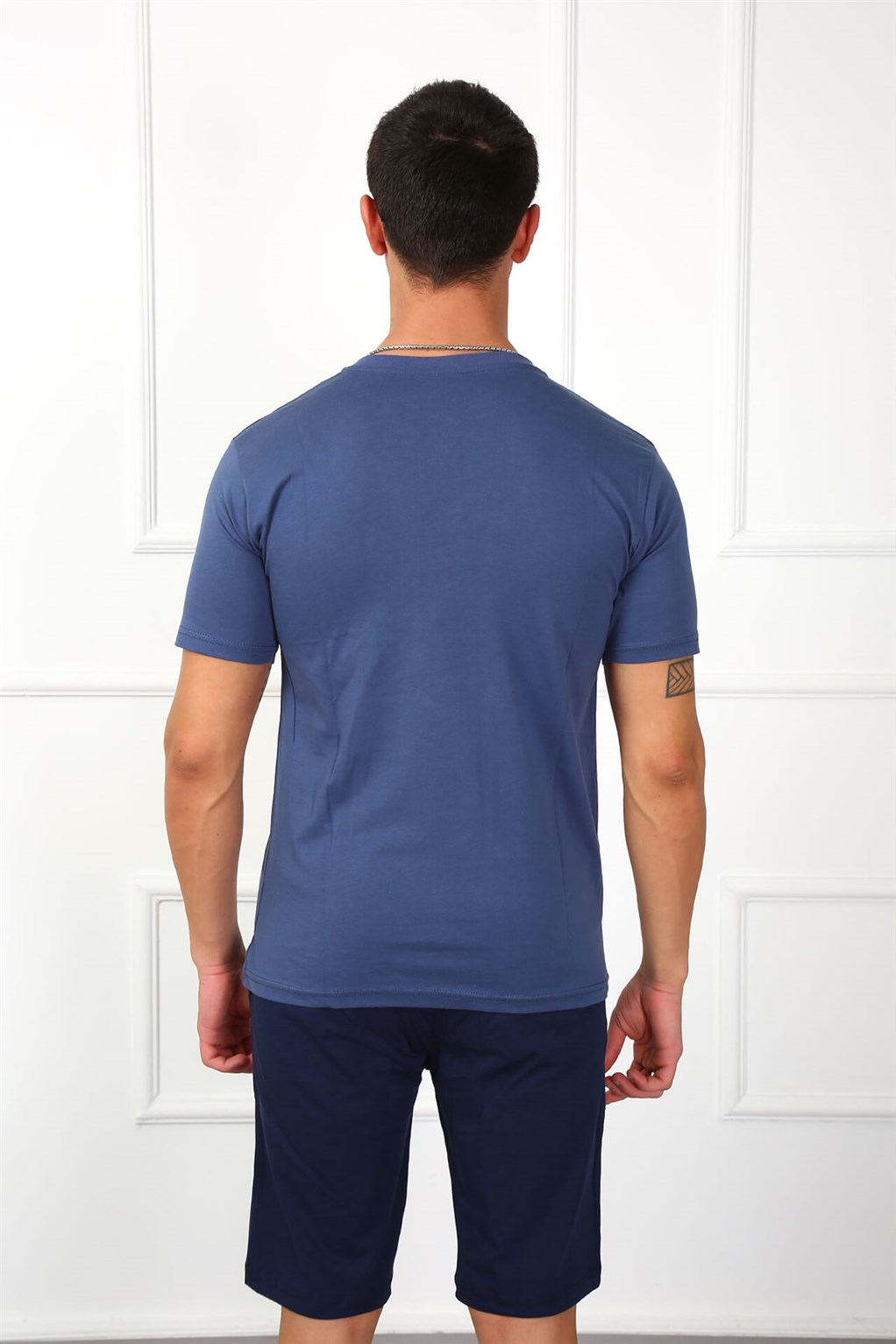 Akbeniz Erkek %100 Pamuk Cepli Şortlu Pijama Takım 6793