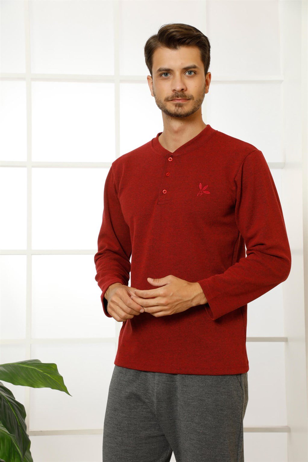 Akbeniz Erkek %100 Pamuk Cepli Uzun Kollu Pijama Takımı 6762