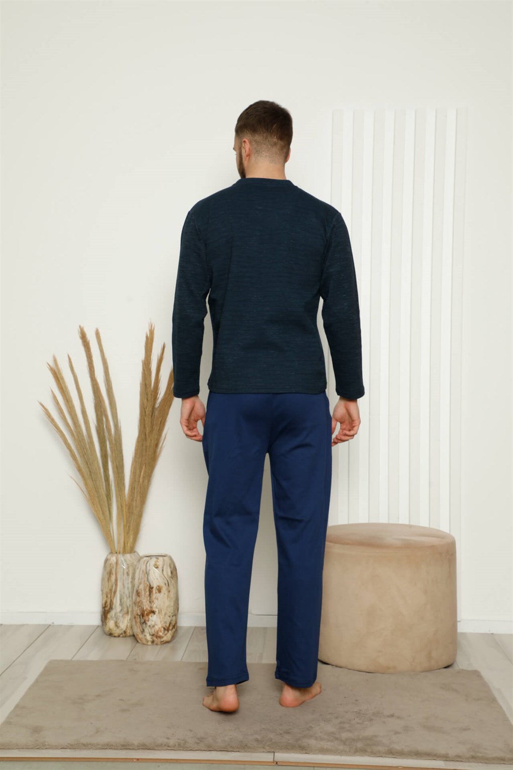 Akbeniz Erkek %100 Pamuk Cepli Uzun Kollu Pijama Takımı 6770
