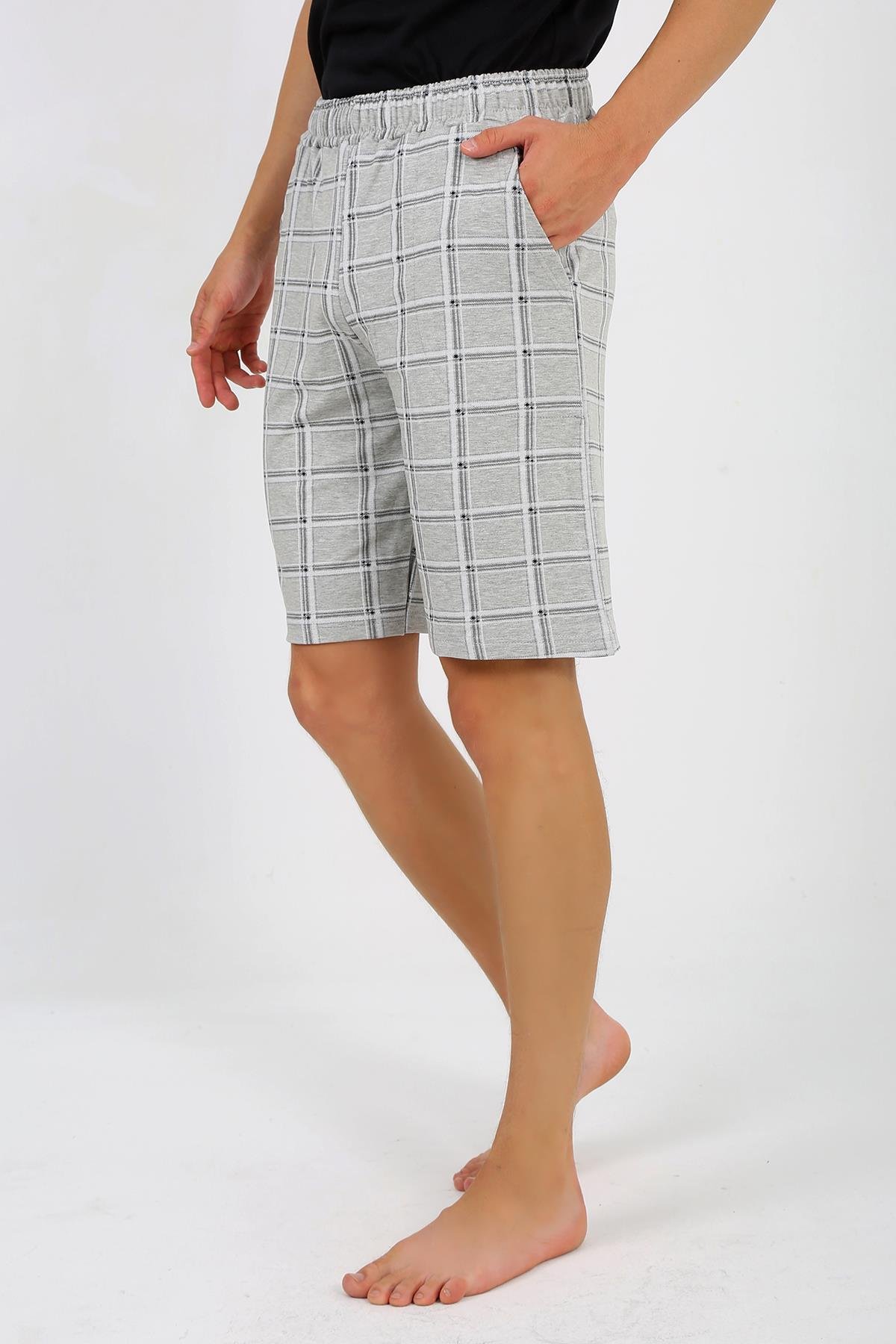 Akbeniz Erkek 2 İplik Penye Tek Alt Şort Gri 27550