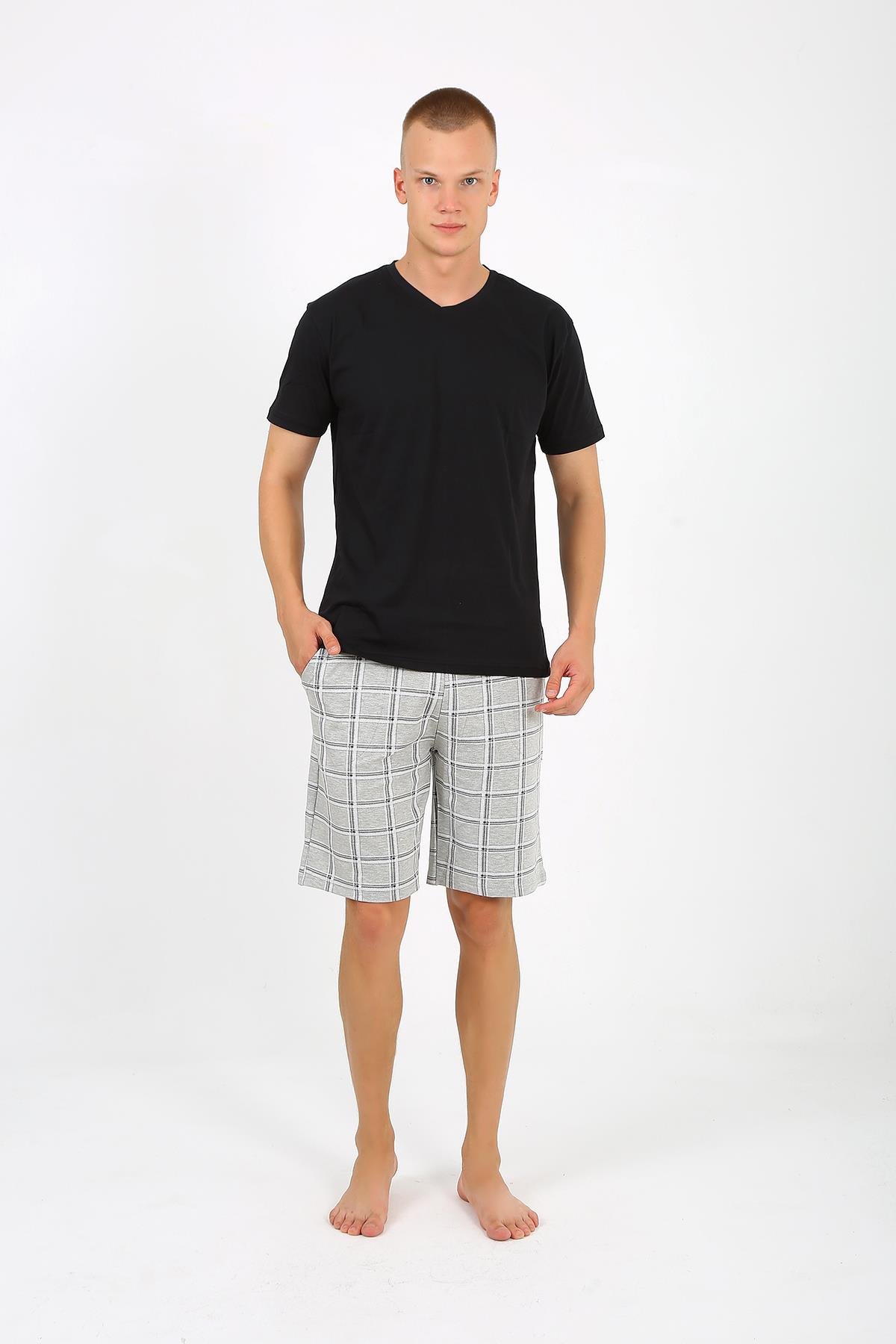 Akbeniz Erkek 2 İplik Penye Tek Alt Şort Gri 27550