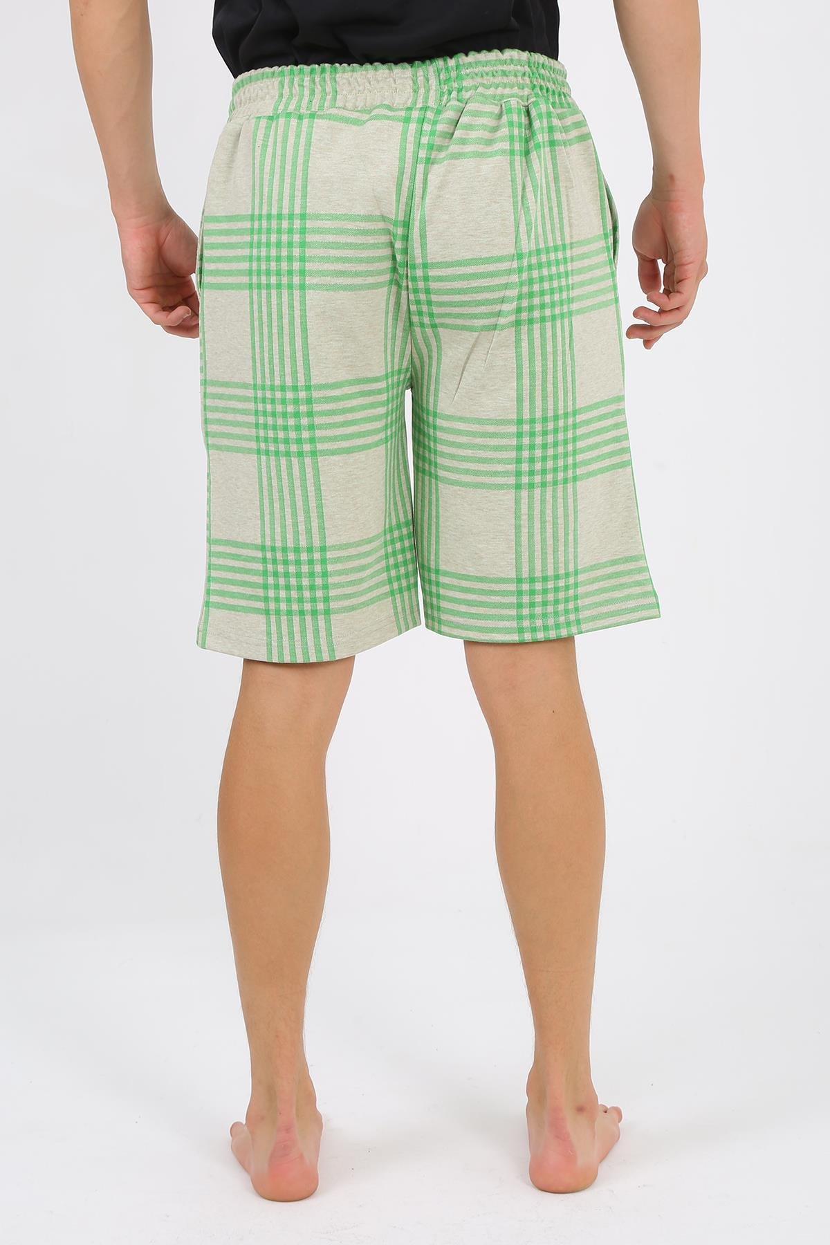 Akbeniz Erkek 2 İplik Penye Tek Alt Şort Yeşil 27550