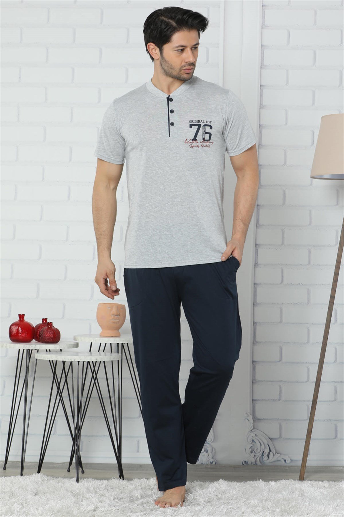 Akbeniz Erkek 3'lü Pijama Takım 6530