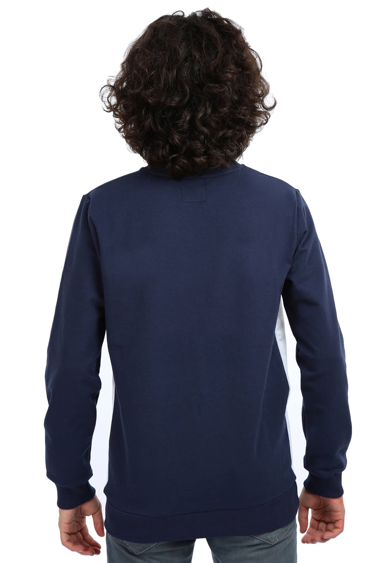 Akbeniz Erkek Beyaz Lacivert Sweatshirt 2759