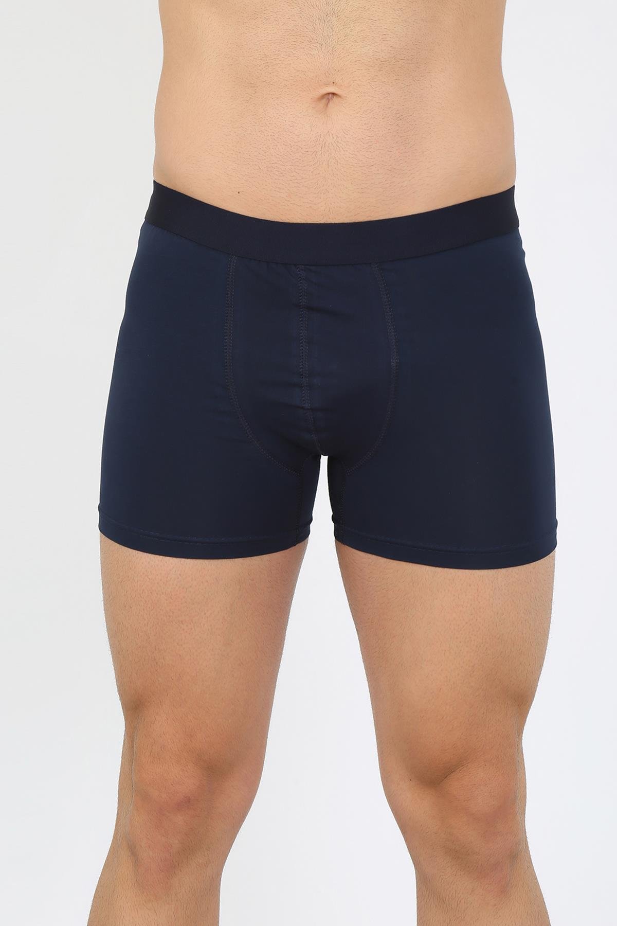 Akbeniz Erkek Büyük Beden Pamuk Likralı Boxer Lacivert 40134