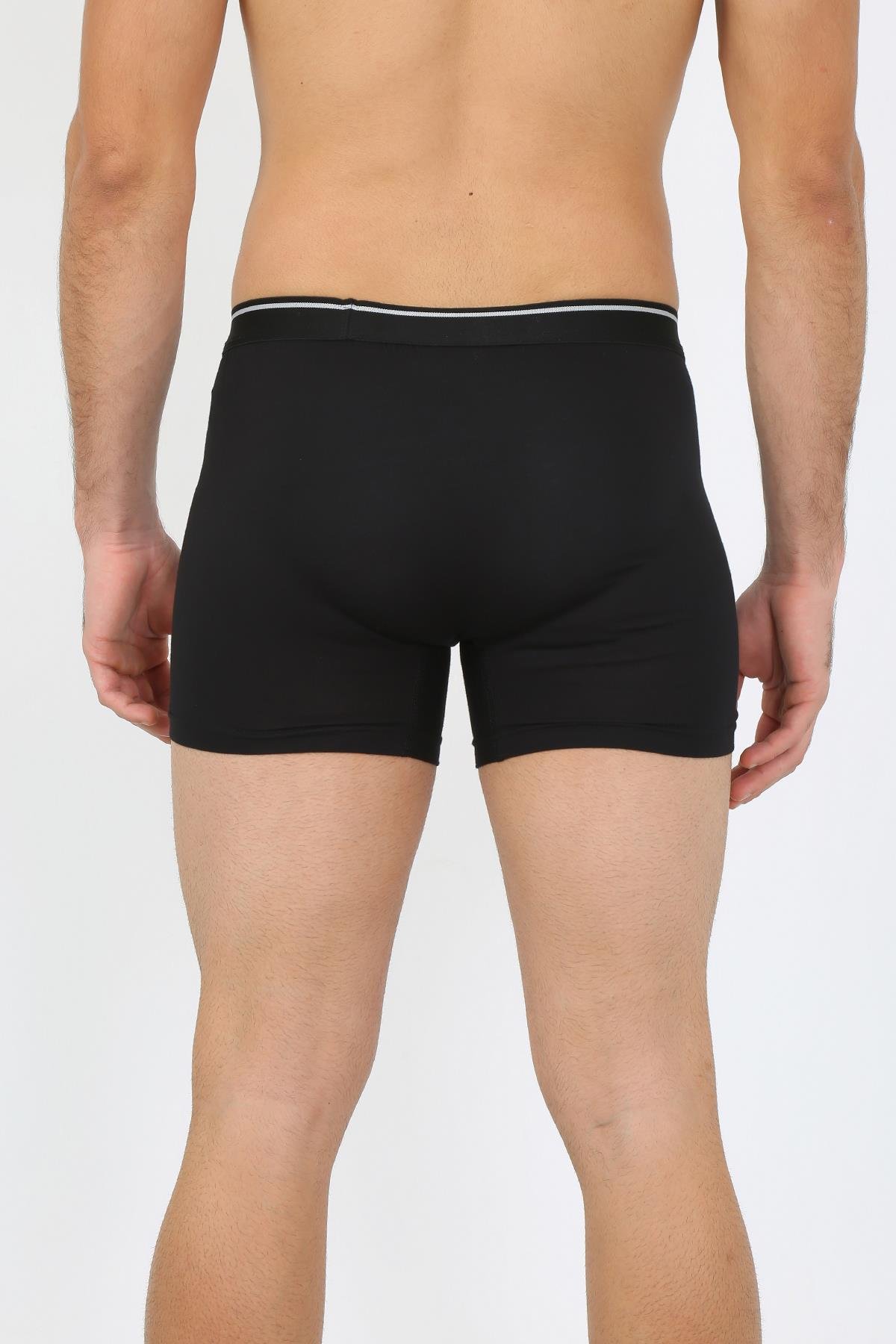 Akbeniz Erkek Büyük Beden Pamuk Likralı Boxer Siyah 40134