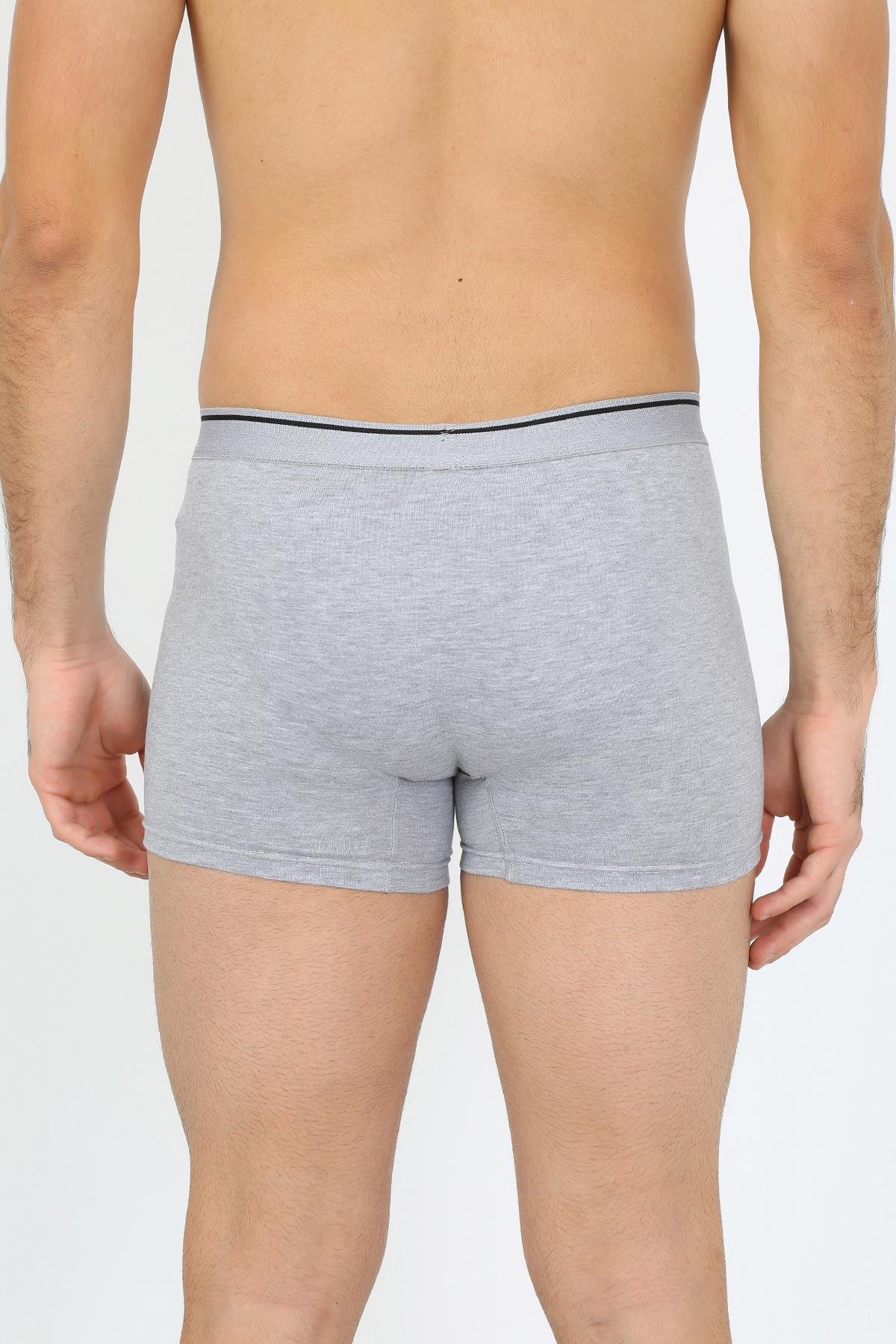 Akbeniz Erkek Büyük Beden Pamuklu Likralı Boxer Gri 40134