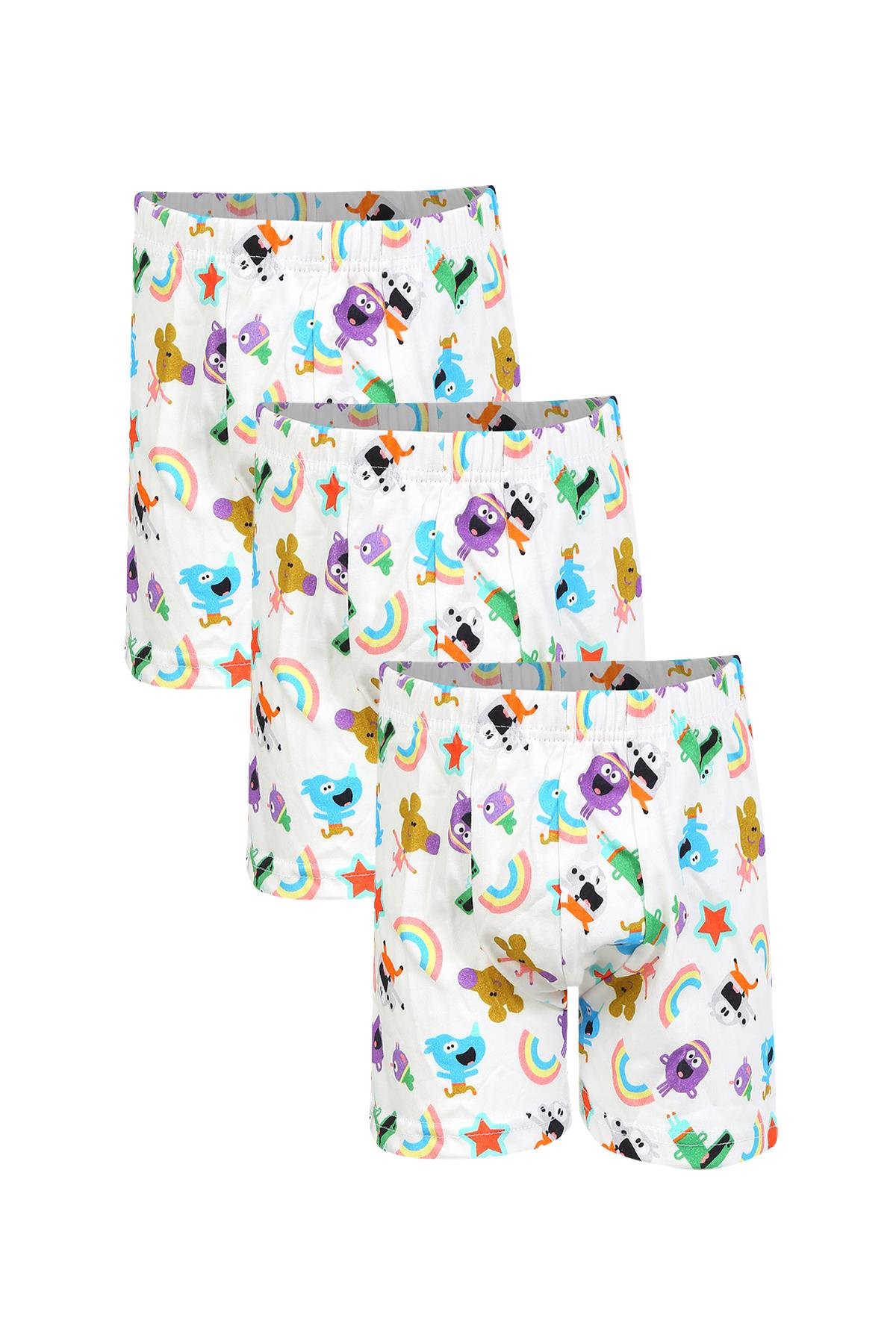 Akbeniz Erkek Çocuk 3'lü Beyaz Boxer 