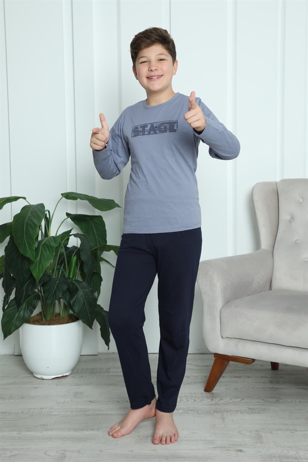 Akbeniz Erkek Çocuk Penye Pijama Takım 20411