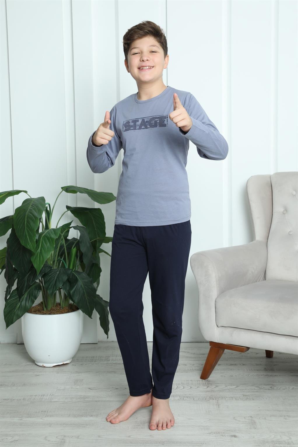 Akbeniz Erkek Çocuk Penye Pijama Takım 20411