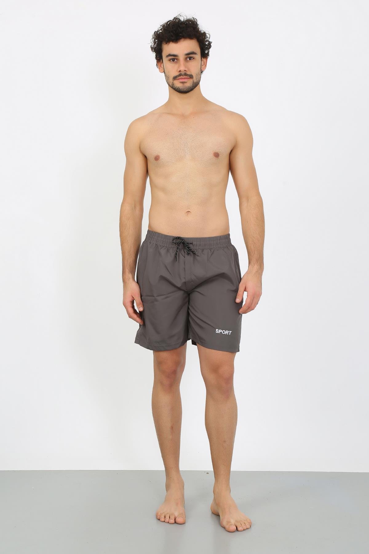Akbeniz Erkek Fermuar Cepli Deniz Şortu Füme 27485