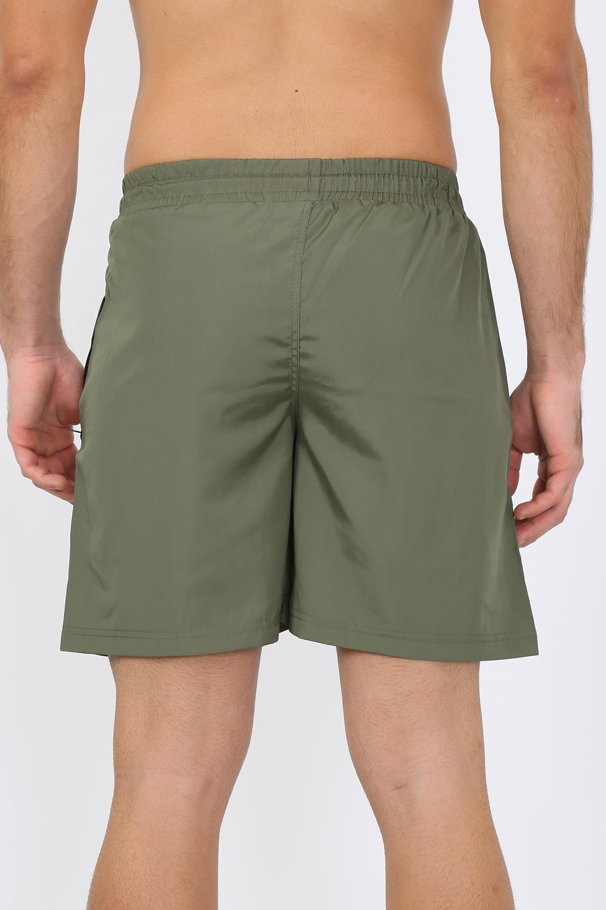 Akbeniz Erkek Fermuar Cepli Deniz Şortu Haki 27485