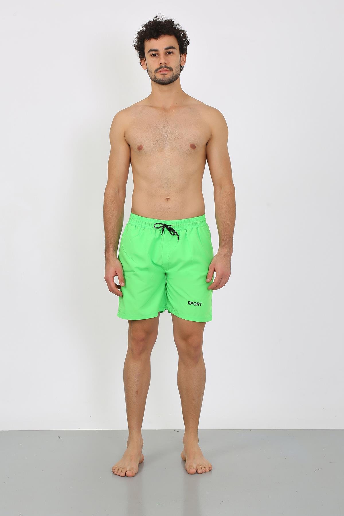 Akbeniz Erkek Fermuar Cepli Deniz Şortu Fıstık Yeşil 27485