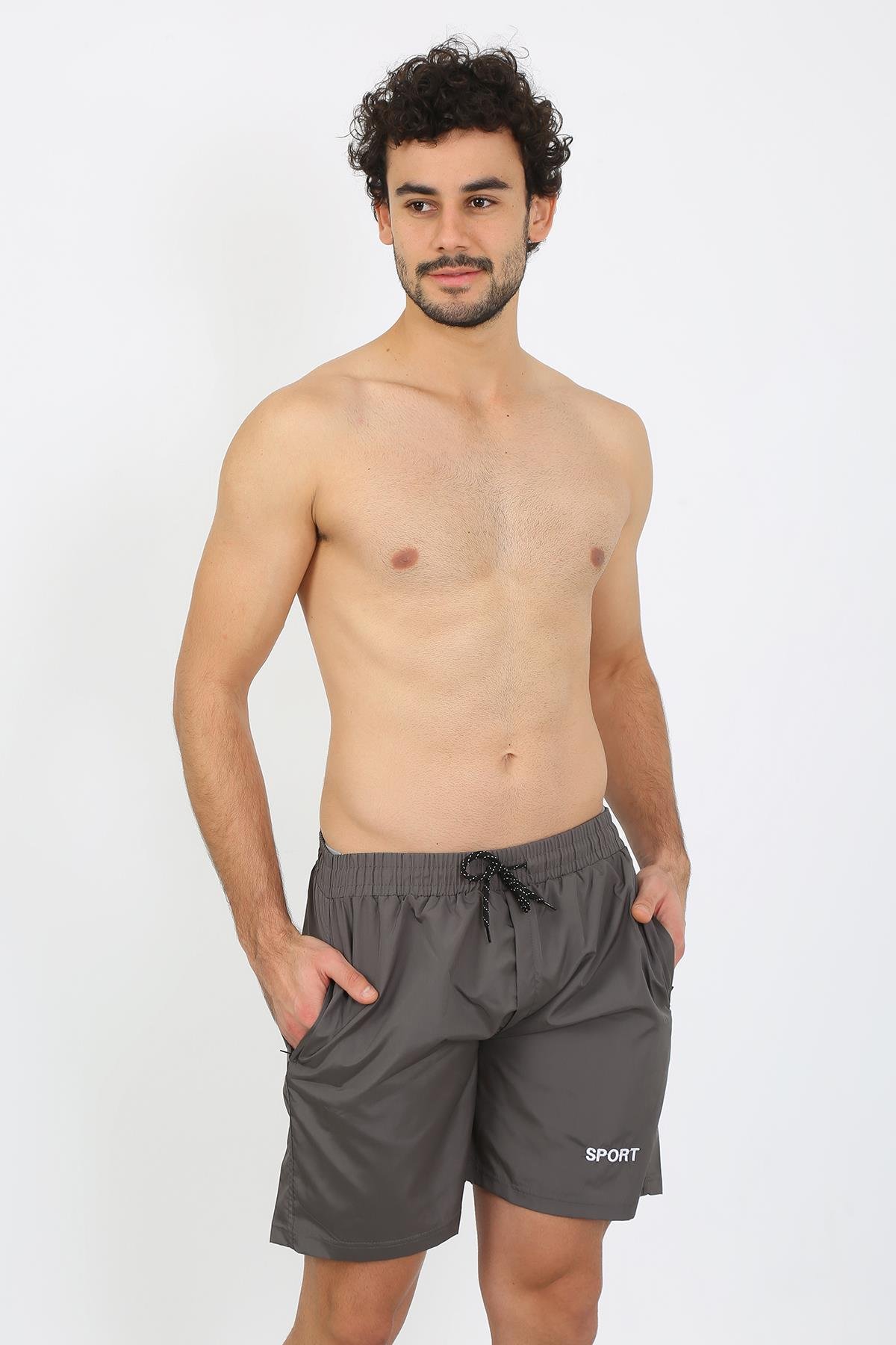 Akbeniz Erkek Fermuar Cepli Deniz Şortu Füme 27485