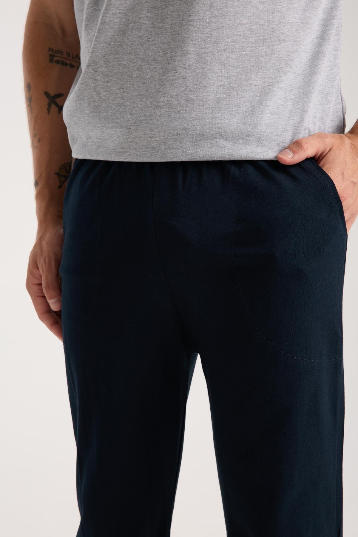 Akbeniz Erkek Gri Düğmeli Yaka Kısa Kol Pijama Takımı