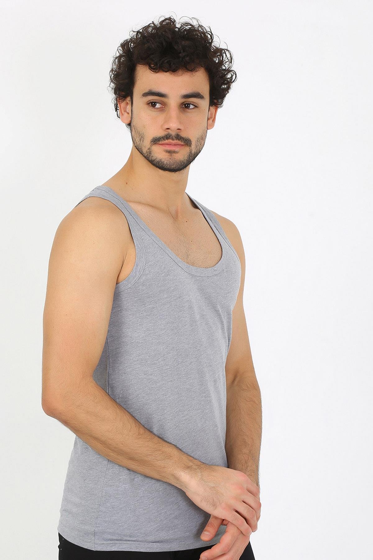 Akbeniz Erkek Gri Ribana Atlet 6502