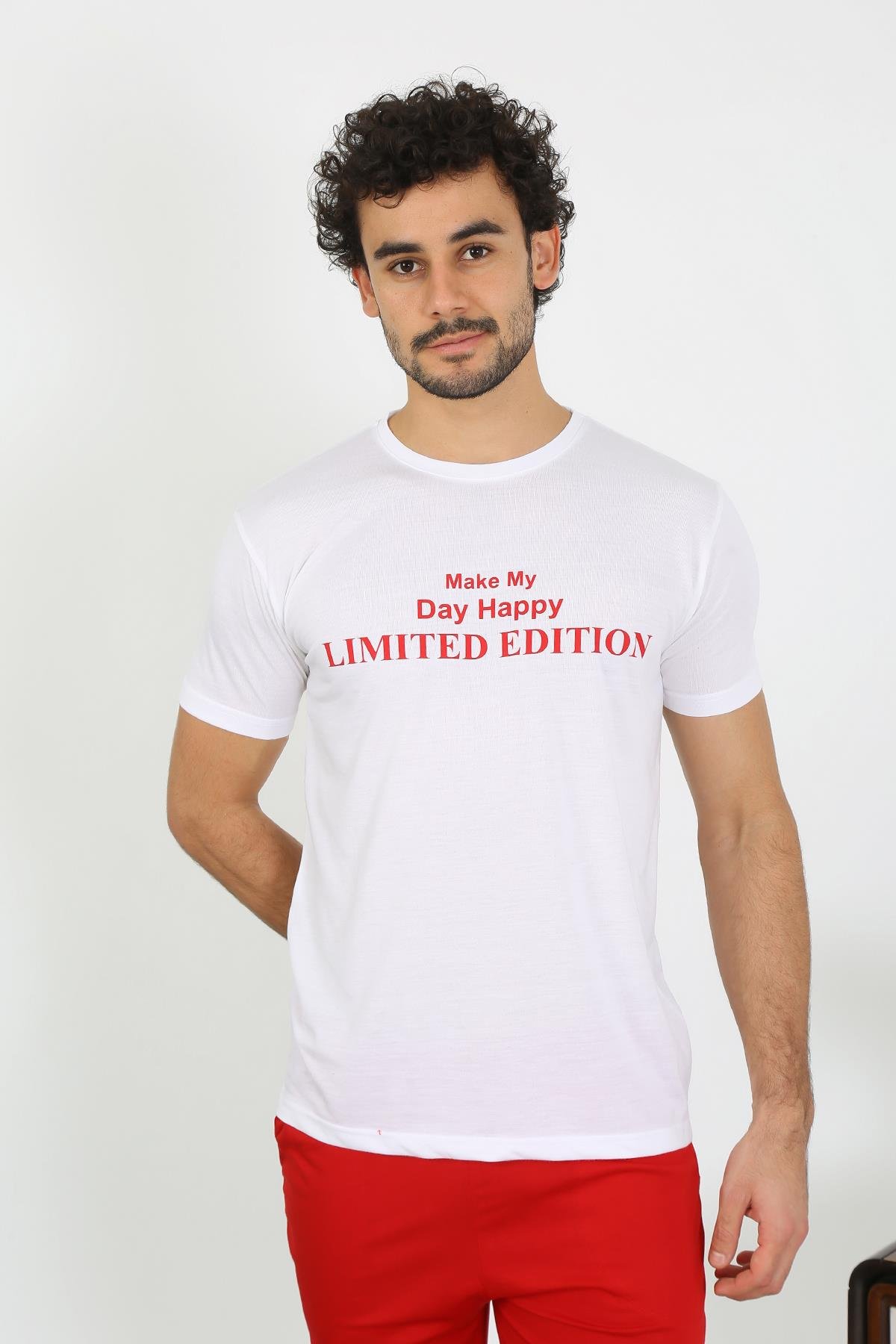 Akbeniz Erkek Kısa Kol Penye Beyaz Pijama Takımı 6846