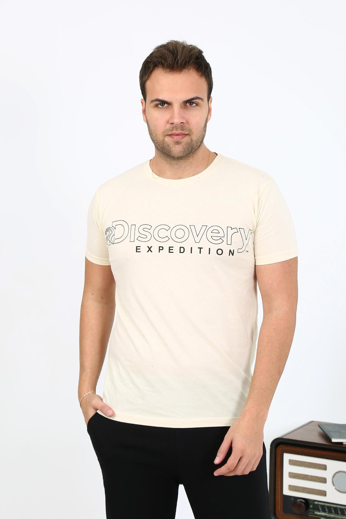 Akbeniz Erkek Kısa Kol Penye Pijama Takımı 6866 Krem