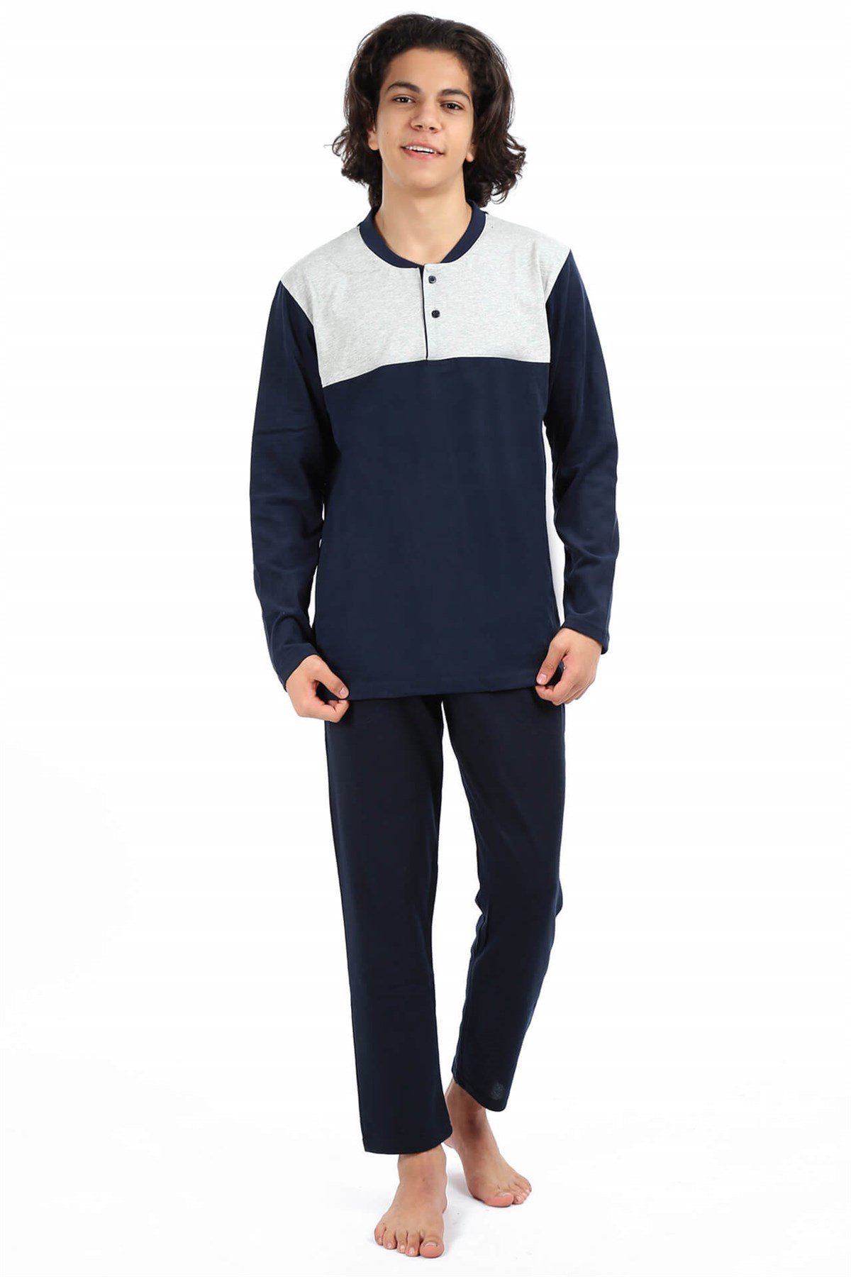 Akbeniz Erkek Lacivert Gri Pijama Takım 6692