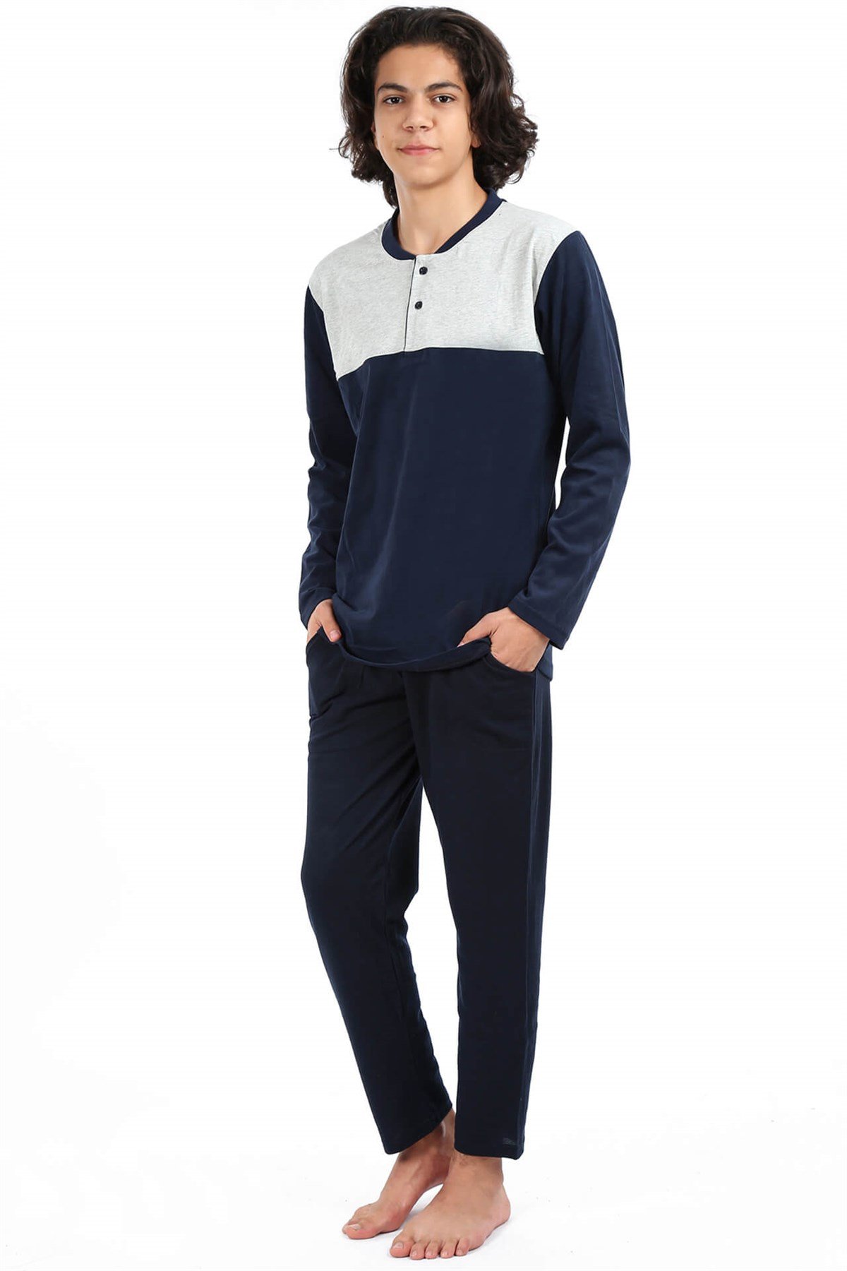 Akbeniz Erkek Lacivert Gri Pijama Takım 6692