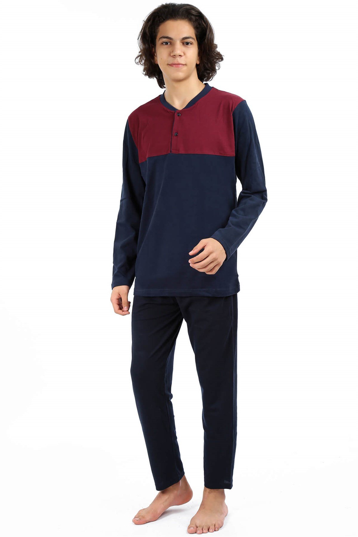 Akbeniz Erkek Lacivert Kırmızı Pijama Takım 6695