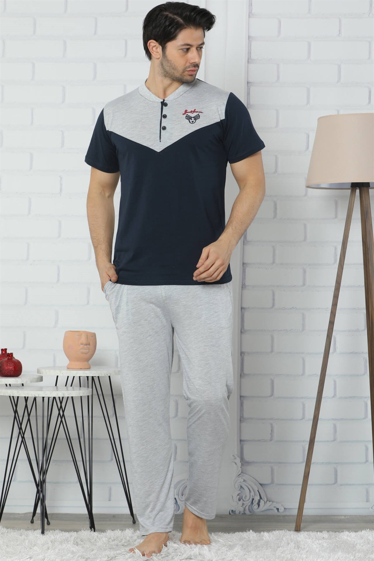 Akbeniz Erkek Lacivert Pijama Takım 6634