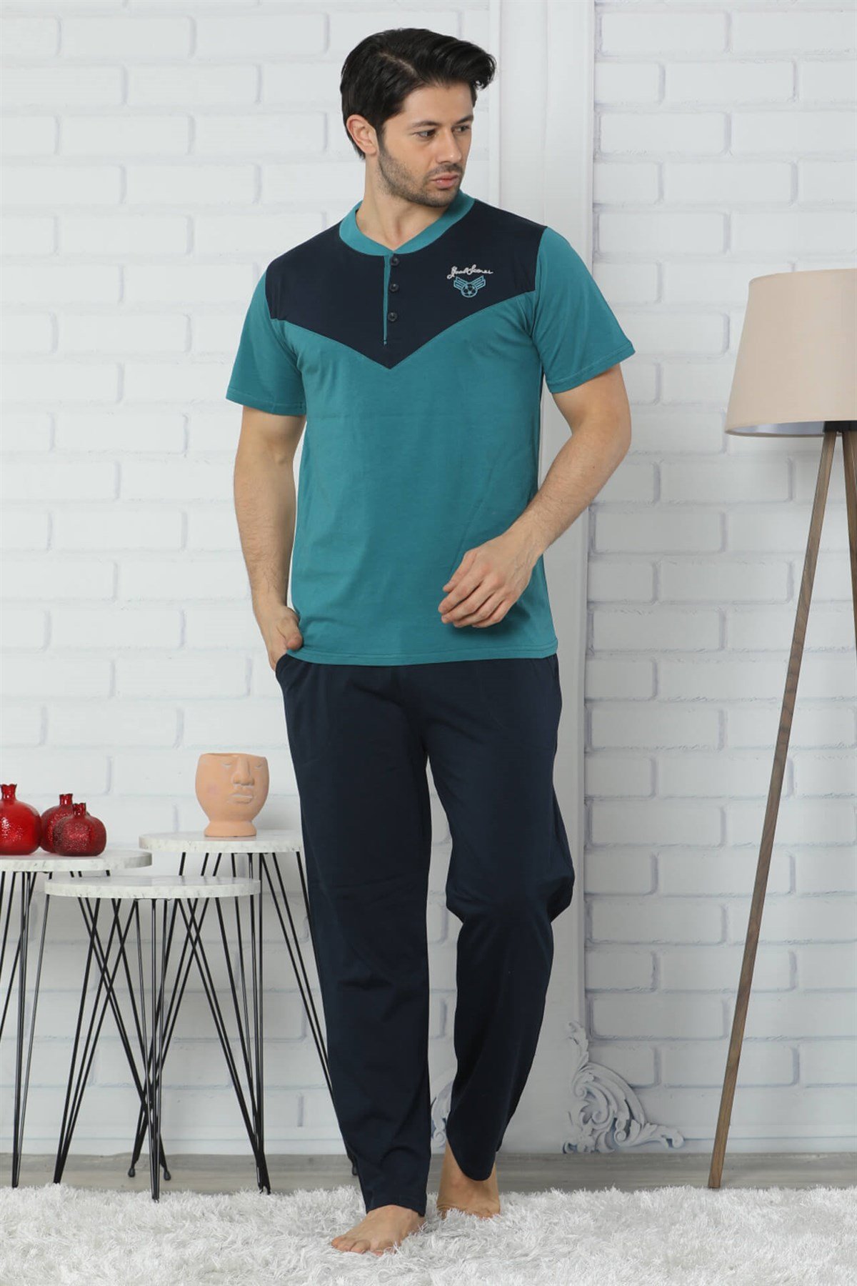 Akbeniz Erkek Lacivert Pijama Takım 6635