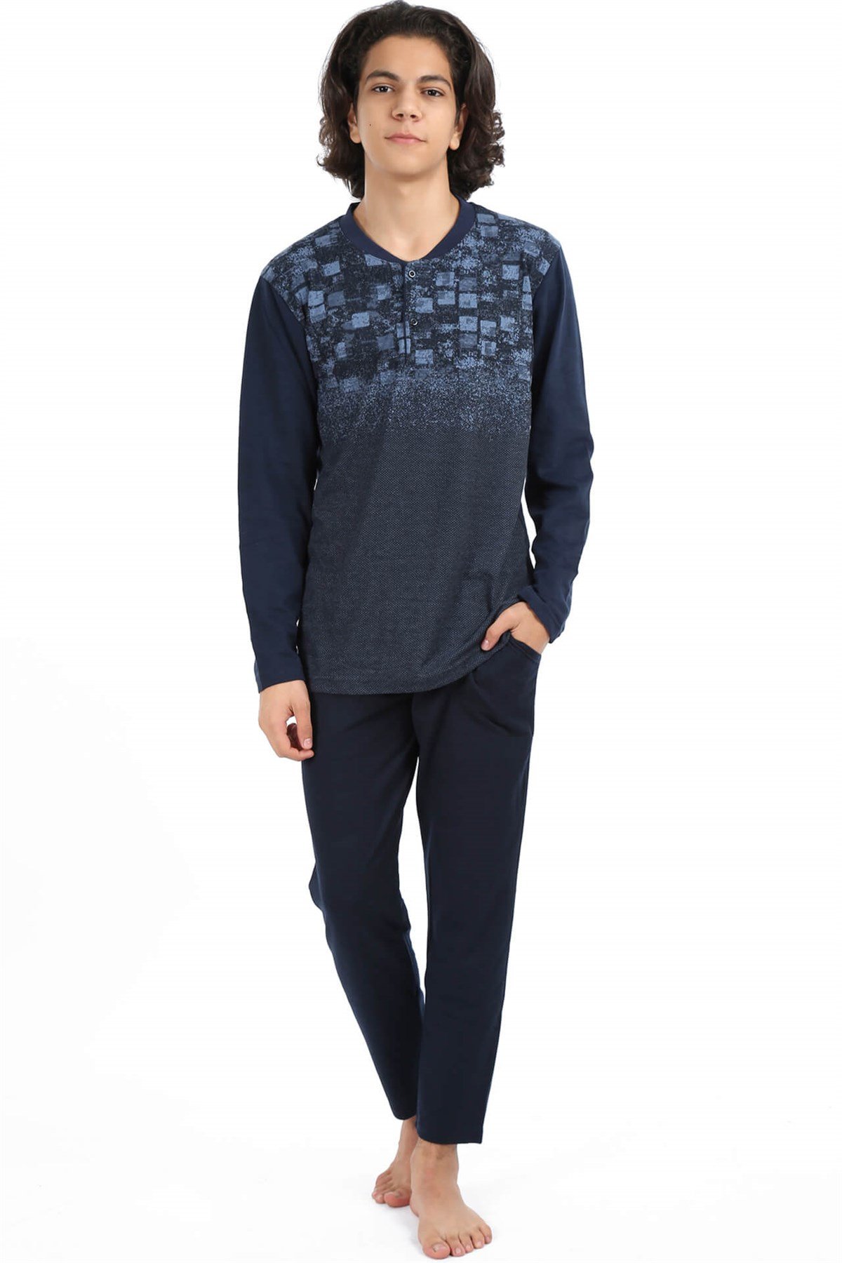 Akbeniz Erkek Lacivert Pijama Takım 6691