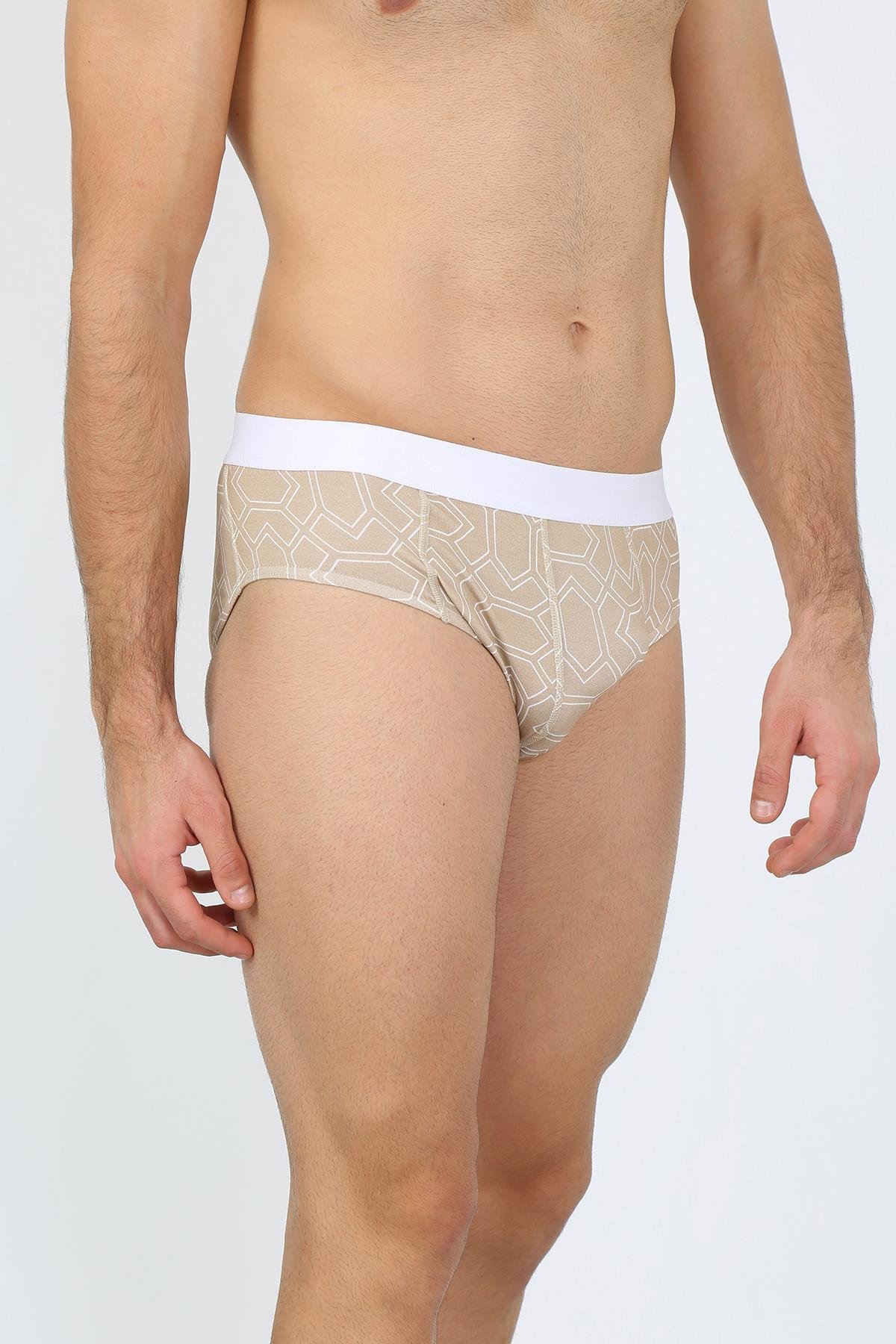 Akbeniz Erkek Pamuk 3lü Desenli Likralı Slip 40121