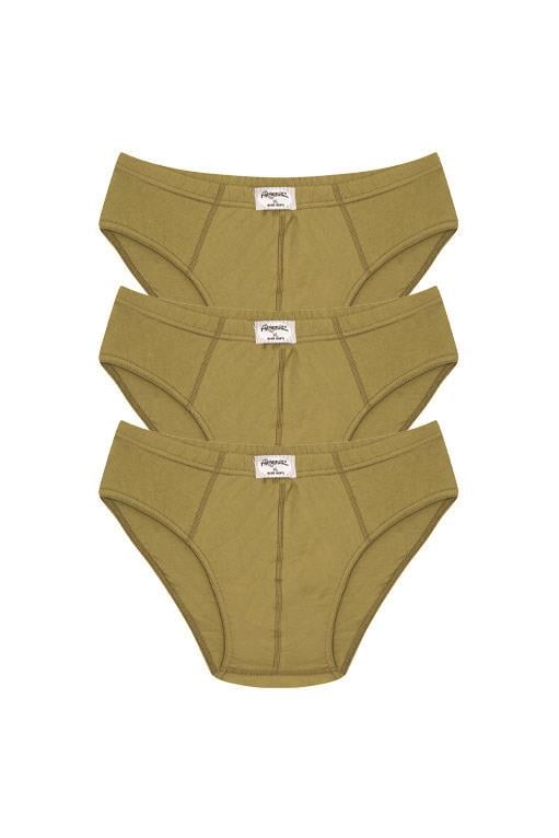 Akbeniz Erkek Pamuk 3lü Haki Slip 40129