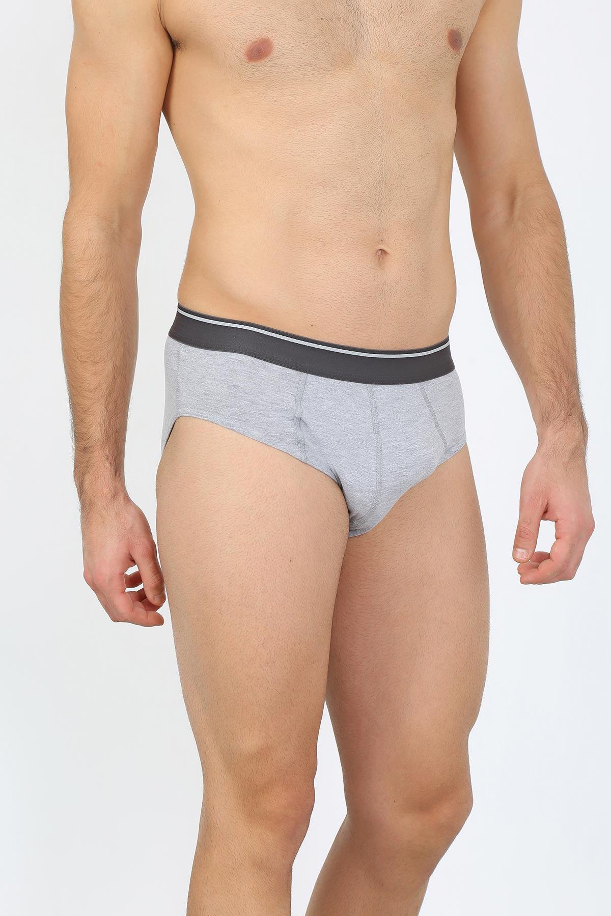 Akbeniz Erkek Pamuk 3lü Siyah Beyaz Gri Likralı Slip 40123