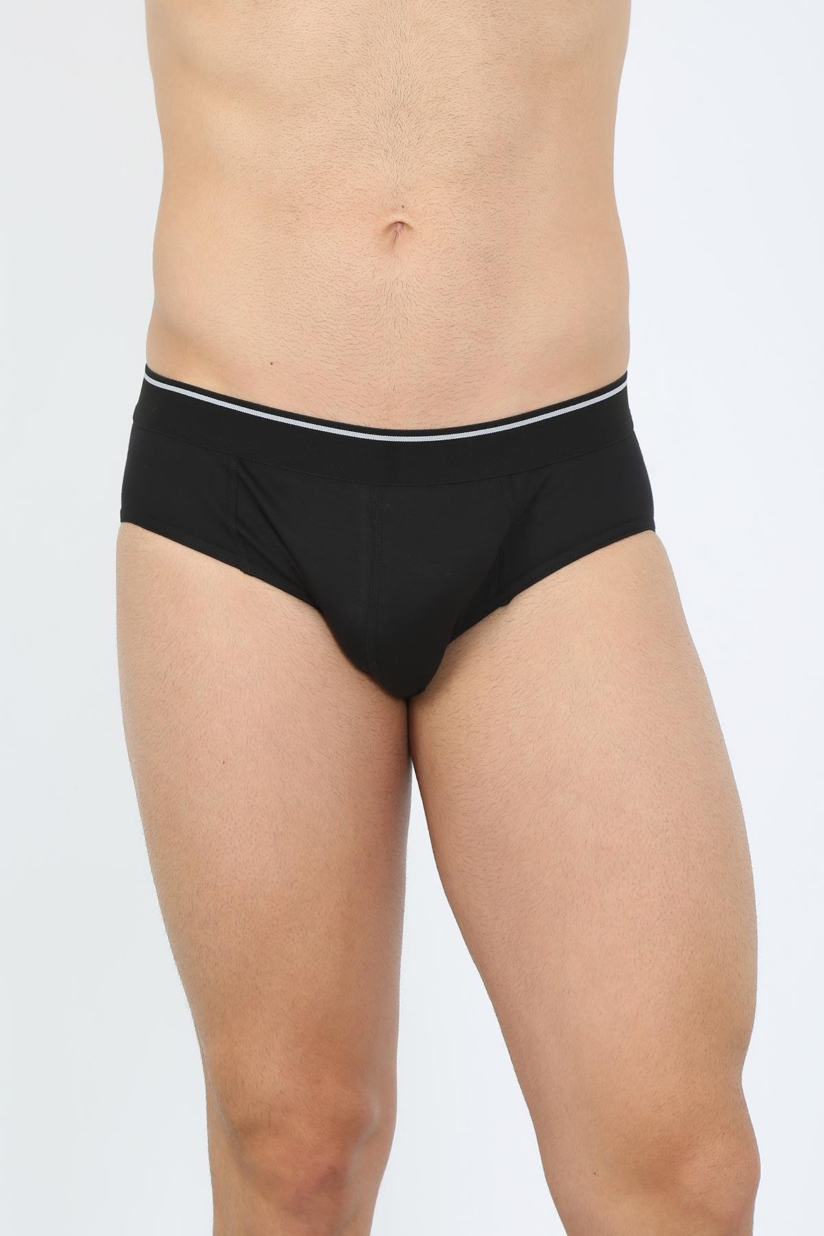 Akbeniz Erkek Pamuk 3lü Siyah Beyaz Gri Likralı Slip 40123