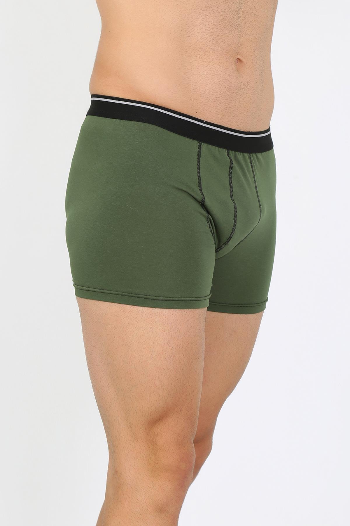 Akbeniz Erkek Pamuk Likralı Boxer Haki 40133