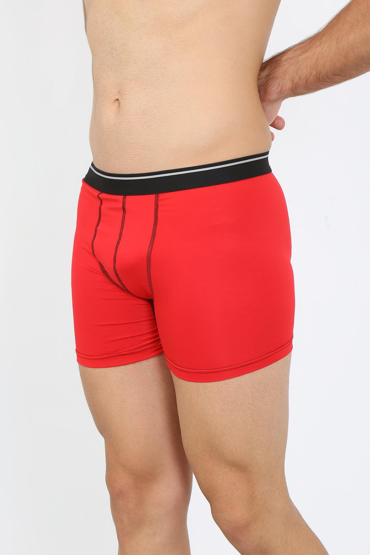 Akbeniz Erkek Pamuk Likralı Kırmızı Gri 40133