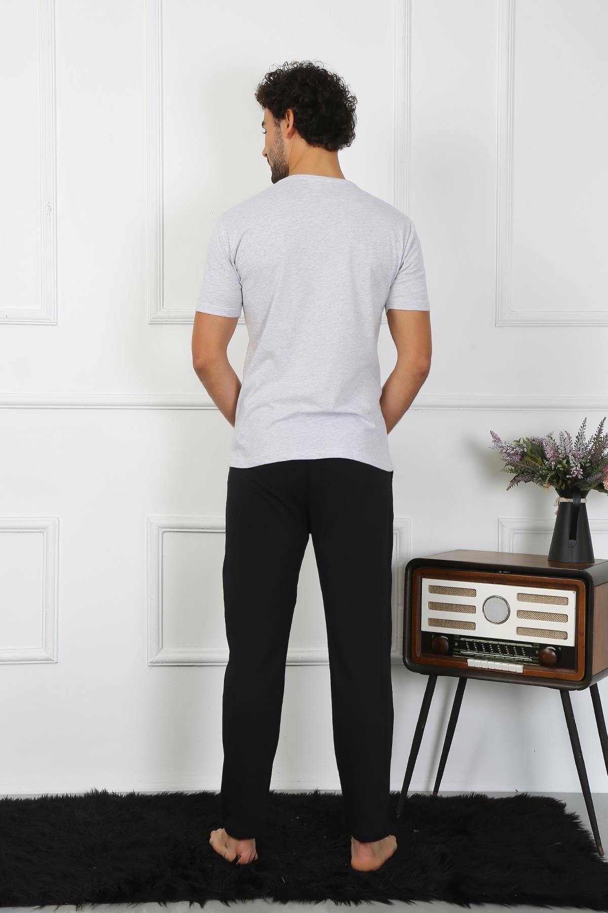 Akbeniz Erkek Pamuk Penye Sevgili Kombini Pijama Takımı Gri 50126 Tek Takım Fiyatıdır