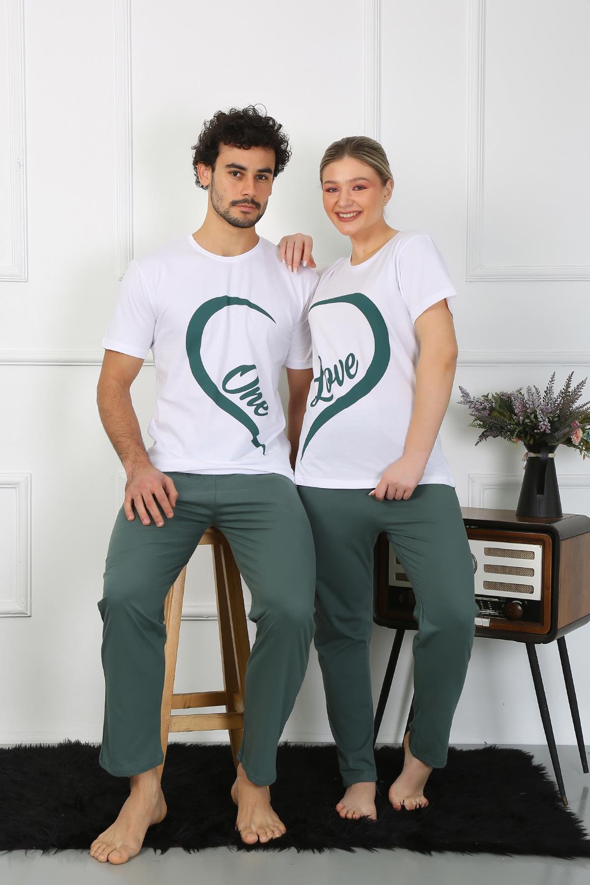 Akbeniz Erkek Pamuk Penye Sevgili Kombini Pijama Takımı Beyaz 50127 Tek Takım Fiyatıdır