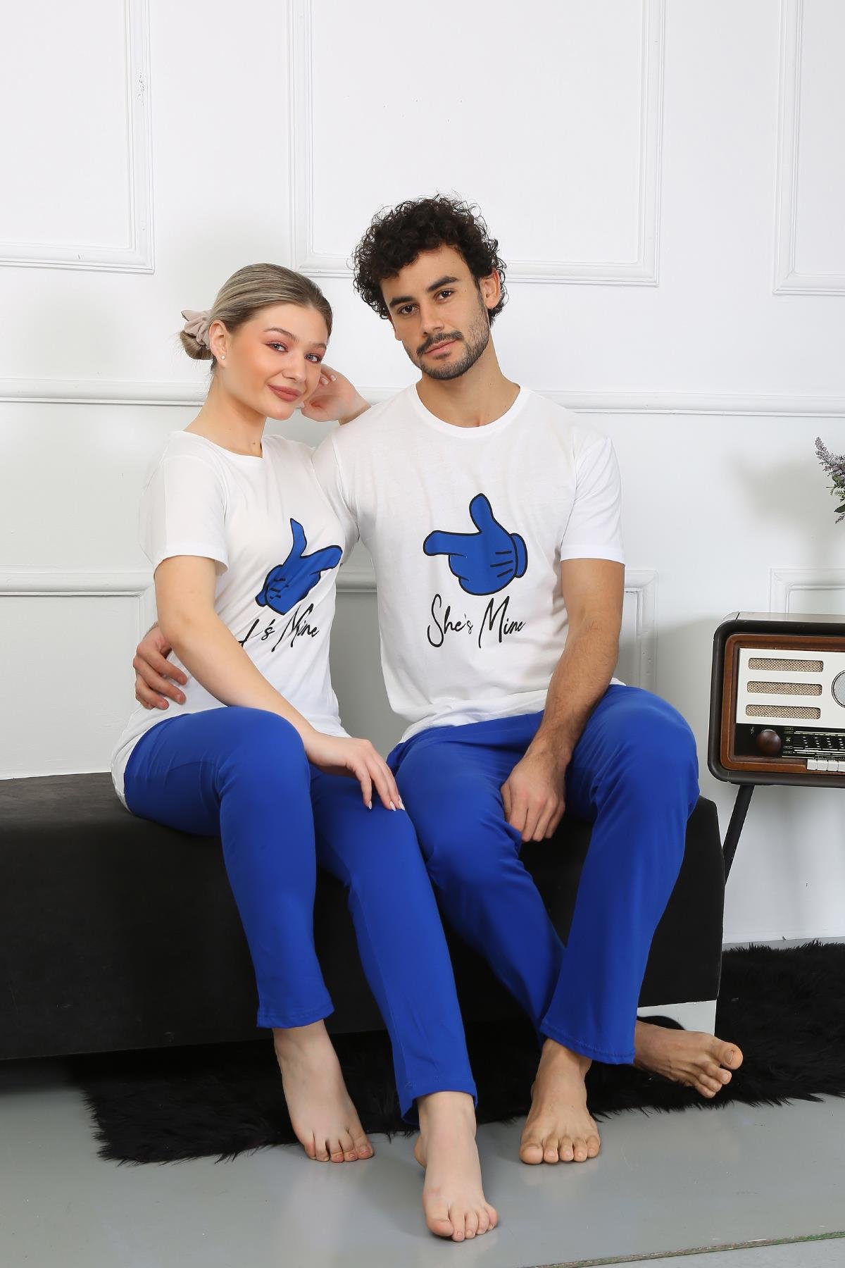 Akbeniz Erkek Pamuk Penye Sevgili Kombini Pijama Takımı Beyaz 50129 Tek Takım Fiyatıdır