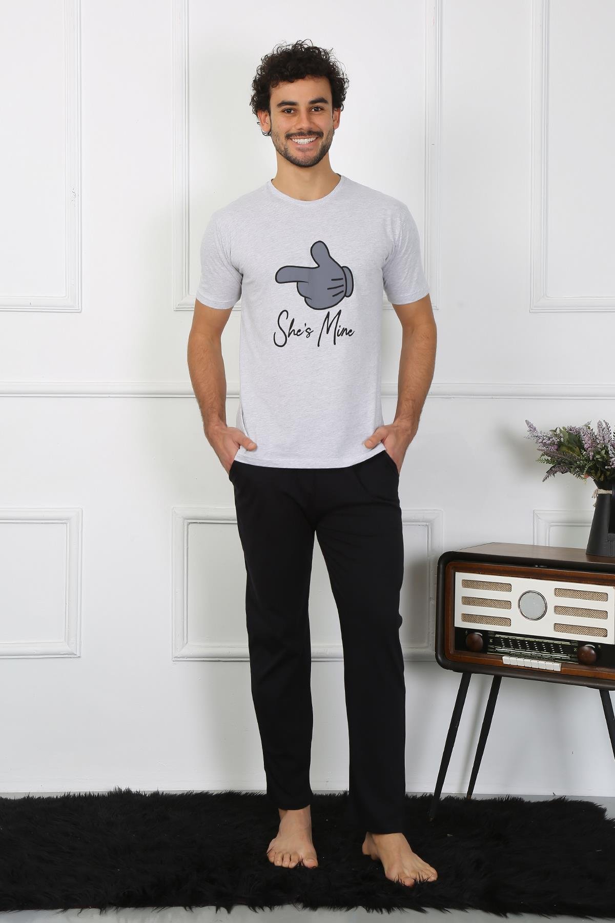 Akbeniz Erkek Pamuk Penye Sevgili Kombini Pijama Takımı Gri 50126 Tek Takım Fiyatıdır