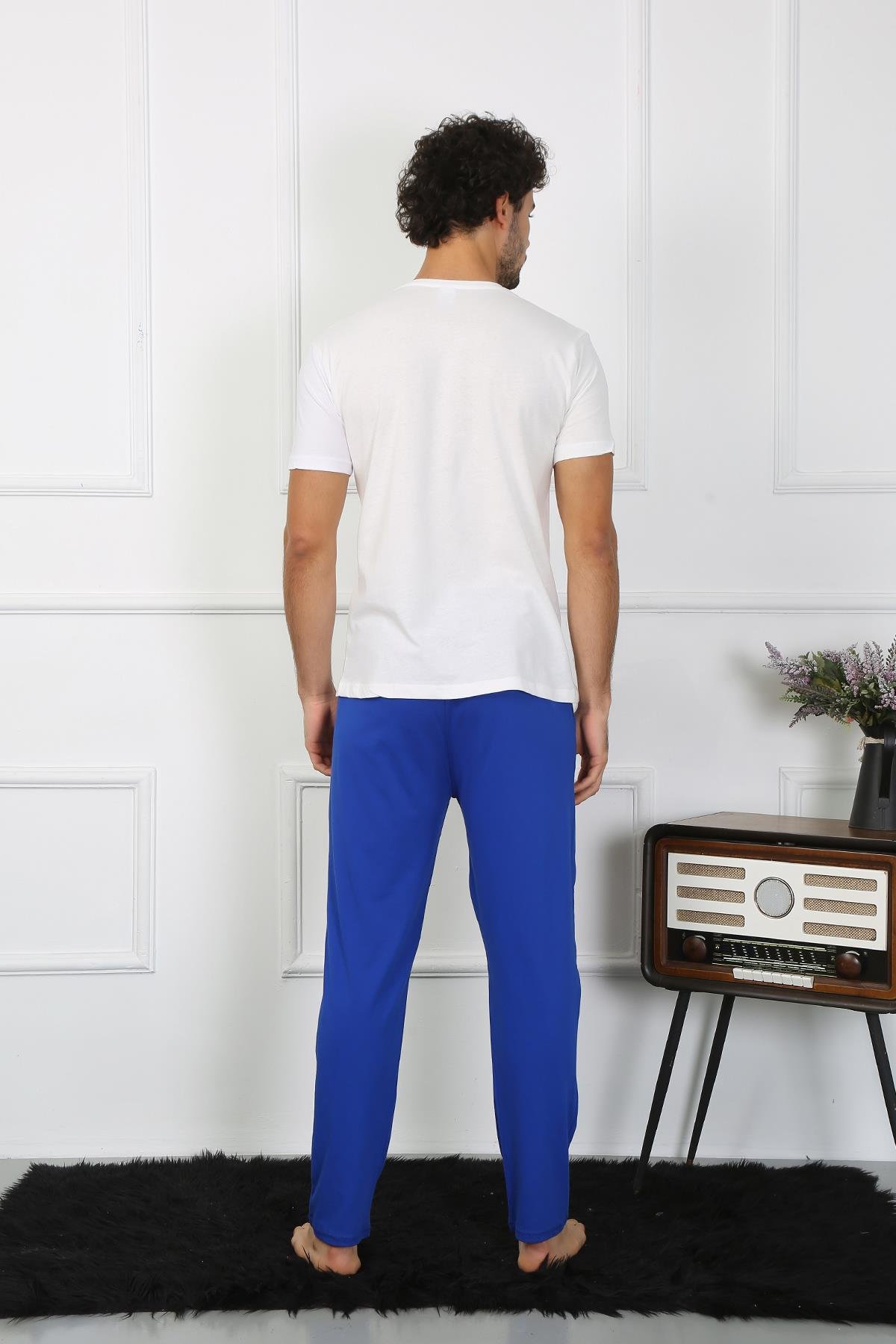 Akbeniz Erkek Pamuk Penye Sevgili Kombini Pijama Takımı Beyaz 50129 Tek Takım Fiyatıdır